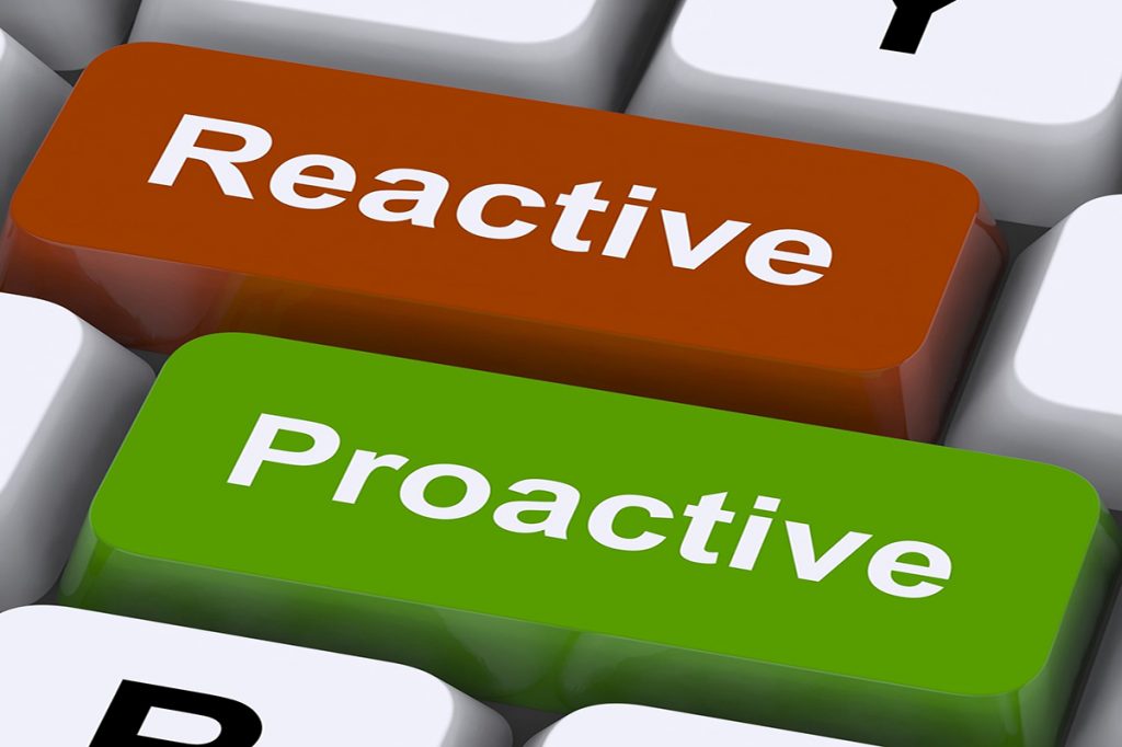 A Keyboard With Reactive Vs Proactive - Springbank Mechanical Toronto Commercial HVAC Company