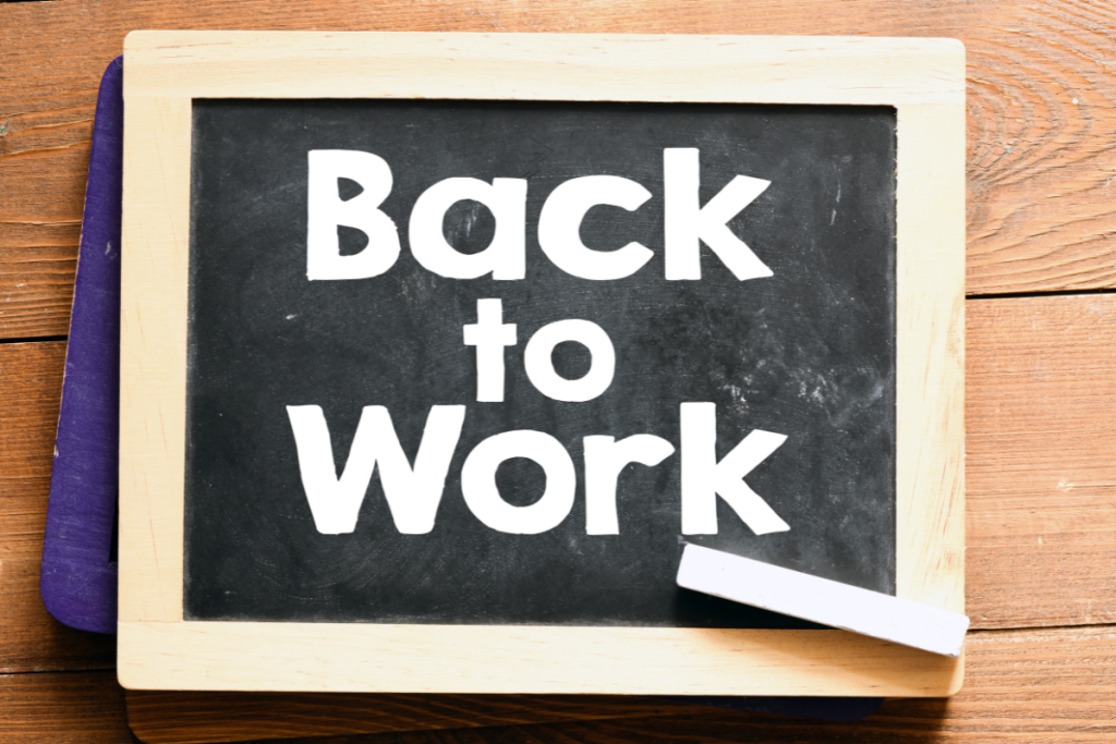 A Sign Saying Back To Work - Springbank Mechanical Toronto HVAC Company