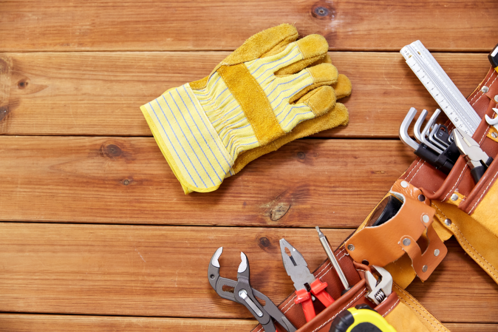 Gloves And Tools Used For Preventative HVAC Maintenance Program - Springbank Mechanical Toronto HVAC Company